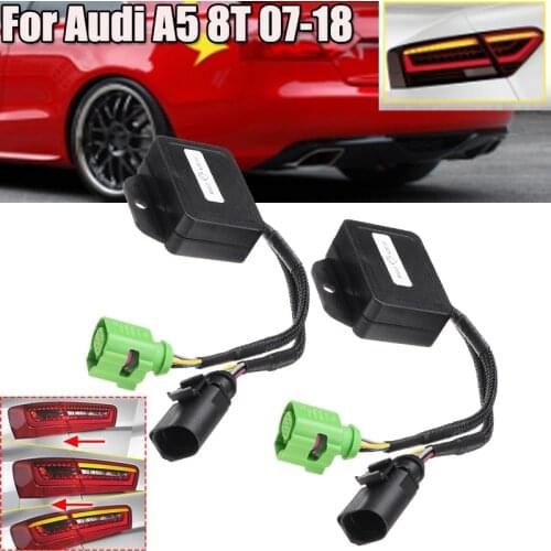 1 Pair Dynamic Turn Signal Indicator LED Taillight Add-On Module Cable Wire Harness Left & Right Light For Audi A5 8T 2007-2018