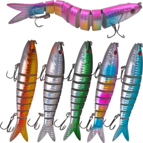 10Pcs/5Pcs Topwater Jointed lure Trout Hard Fishing Lures 20g Wobbler 3D Eyes Multi Sections Swimbait Artificial Bait Pike lure
