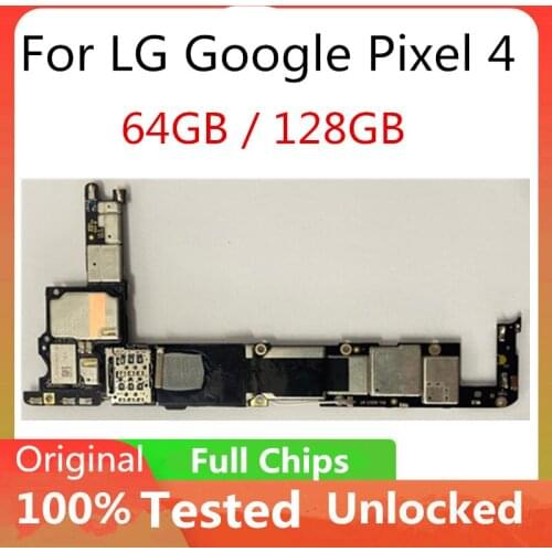 For LG Google Pixel 4 Unlocked Motherboard Without Face ID Original Logic Board Full Chips Mainboard 4XL 4 XL 64GB 128GB Plate