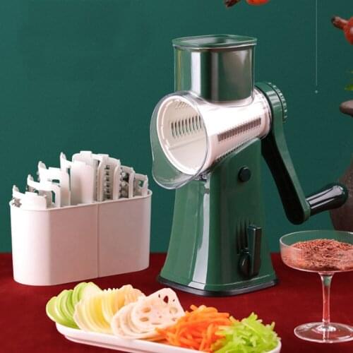 2020 New Handheld Rotary Slicers for Vegetables Cheese Grater Shredder Veggie Slicer Chopper Five kinds of blades BPA Free