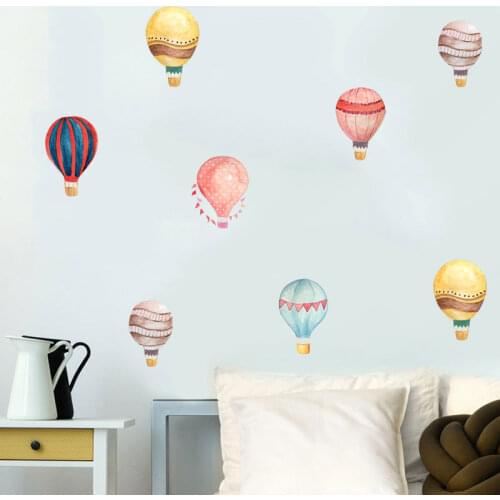 36pcs=1set Balloon Hot Air Watercolor Wall Sticker 2 Style Color Circle Wall Decals For Kids Room Nursery Decoration Home Decor