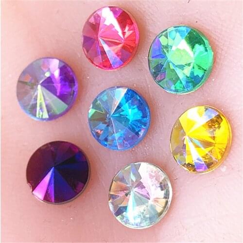 60Pcs 10mm Round Acrylic Rhinestone Craft/Clothes Decoration Handmade Diy