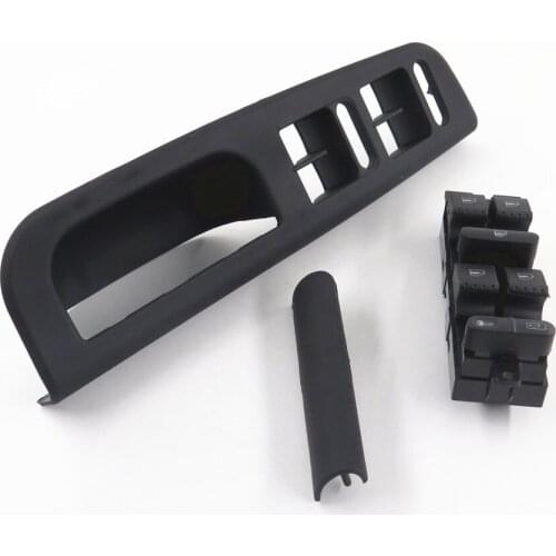 1 Set Black Master Window Switch 1J4959857 Panel Trim Bezel Cover 3B1867171 Interior Door Handle Trim 3B0867175 Fit for VW