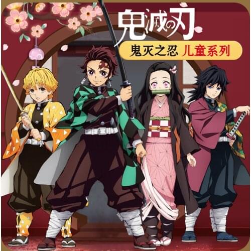 Kids Anime Kimetsu no Yaiba Demon Slayer Cosplay Costume Kamado Tanjirou Nezuko Zenitsu Tomioka Kimetsu no Yaiba Cosplay Kimono