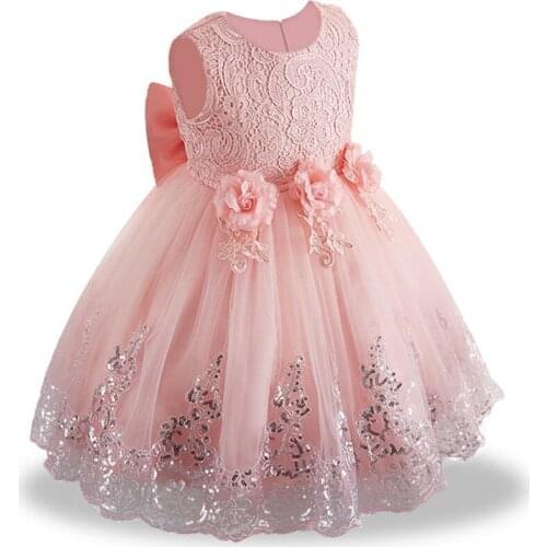 Kids Ball Gown Lace Bridesmaid Flower Girls Dress For Wedding and Party Dresses For Girls Princess Dress Children Girls Clothing