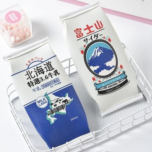 Korean Individual Creativity Snack Shape Pen Bag Pencil Case Large Capacity Cartoon Funny Snack Milk Box