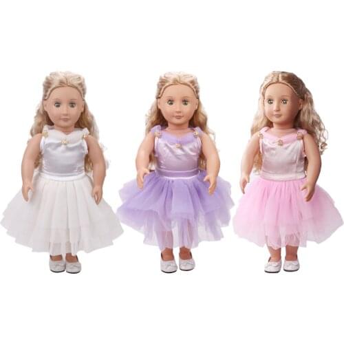 Doll clothes 3 color princess wedding dress toy accessories fit 18 inch Girl doll and 43 cm baby dolls c438-c440