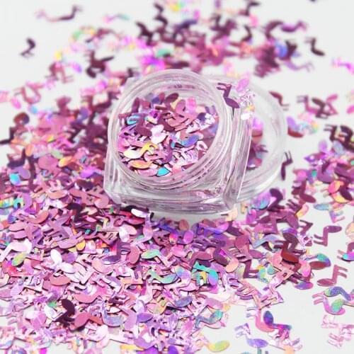 20g Laser Single Musical Note Sequins Decorations for DIY 6MM Festival Musical Symbol Nail Glitter Nail Art Handwork DIY