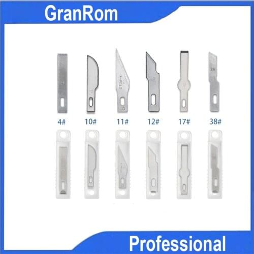 Carving Blades Special for Mobile Phone Film Rubber Stamp 4#10#11#12#17#38# High-Carbon Steel KT Board Cutting Blades Hand Tools