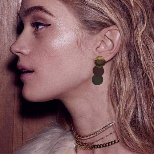 LOVBEAFAS Vintage Drop Earrings For Women Statement Earring Fashion Jewelry Metal Multilayer Long Trend Bohemain Earrings