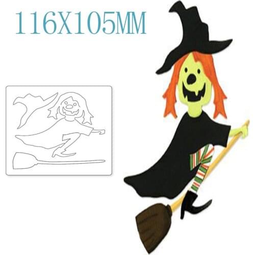 Halloween Witch Metal Cutting Dies For DIY Making Photo Album Label Greeting Card Paper Embossing Scrapbooking No Stamp