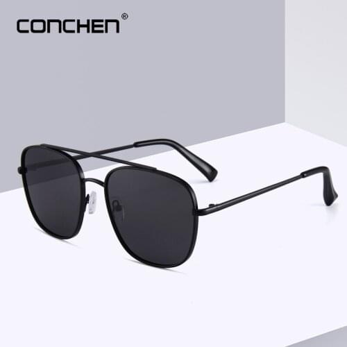CONCHEN 2019 New Polarized Sunglasses For Men Metal Big Frame Sun Glasses Female Unisex Summer Style Fashion Travel Shopping