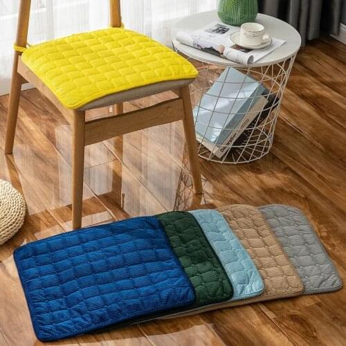 Soft Square Seat Mats with Tape Dining Chair Stool Bench Pad Solid Color Back Cushion Sofa Pillow Bed Pillows Home Decoration