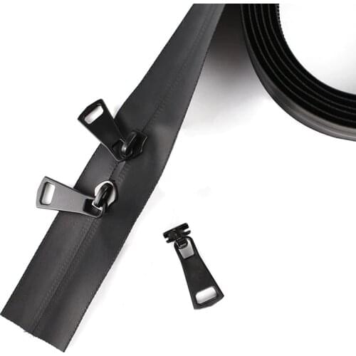 1-10m #5 invisible waterproof Zipper Nylon Coil Zippers Yard Bulk Black with zip Sliders for DIY Sewing Tailor Craft Bags Tents