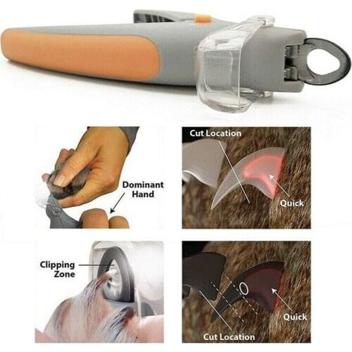 Newest 1PC Pet Nail Scissors ABS Grooming Clippers Nail Cutting Tools LED Luminous Nail Clippers With Magnifying Glass Light