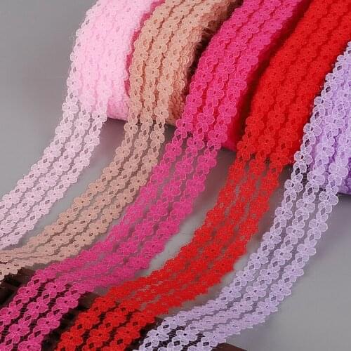 2019 New 10 Yards/lot Lace Ribbon Tape 2.5cm Wide Trim DIY Handcraft Embroidered Net Cord For Sewing Decoration Lace fabric