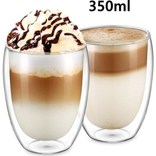 2021 New 80ml/250ml/350ml/450ml Double Coffee Mug Glass Double-wall Insulation Tea Cup Drinkwear Health Regimen Mug Coffee Cup