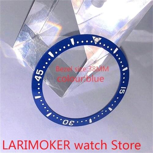 BLIGER brand new high-quality 38mm blue rotating glass Cyan suitable for 40mm mens watch with automatic winding