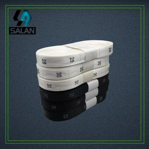 Wholesale Stock garment satin number 25-54 size labels for clothing sewing tags Custom clothing woven Size tags free shipping