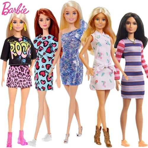 Original Barbie Dolls Princess Fashionista Girl Barbie Accessories Clothes Blond Hair Baby Doll Dress Up Toys for Girls Gift Box