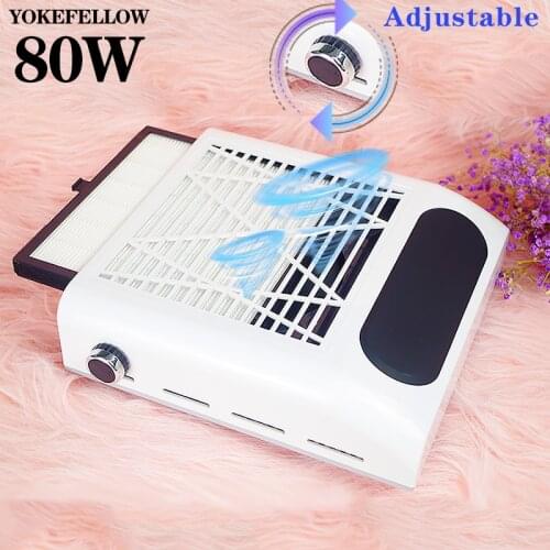 80W Powerful Nail Dust Collector Adjustable Vacuum Cleaner For Nails Professionl Manicure Machine Nail Art Salon Nail Vacuum