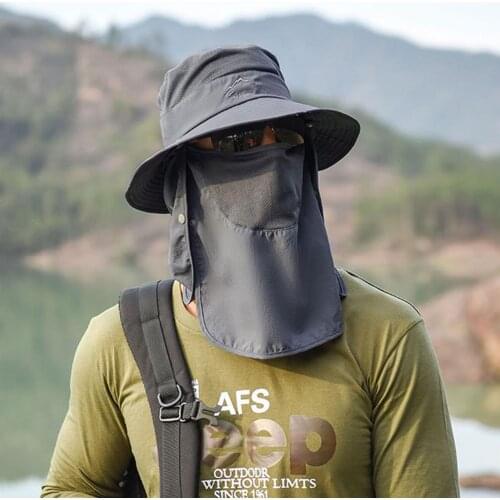 Sun Hat For Man Sunhat Summer Outdoor Quick-drying Sunscreen Fisherman Bucket Hats Fishing Breathable Sun Hats Female Face Mask