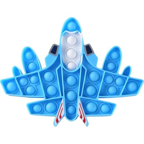 Silicone Plane Shape Push Bubble Sensory Toy Anti-stress Squeeze Toy Relieve Autism Stress Reliever Toy for Kid Adult