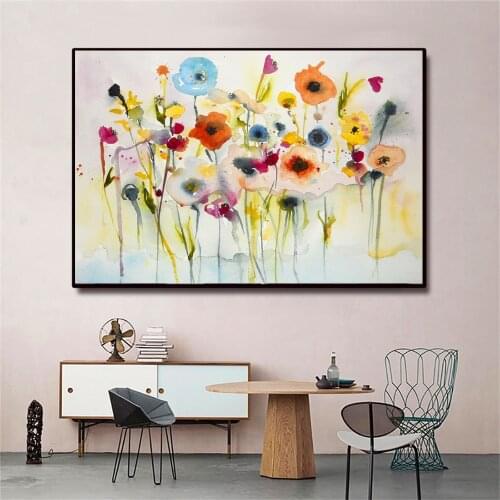 Scandinavian Fashion Poster Rose Colorful Flowers Nordic Style Wall Art Canvas Print Painting Modern Living Room Decor Picture