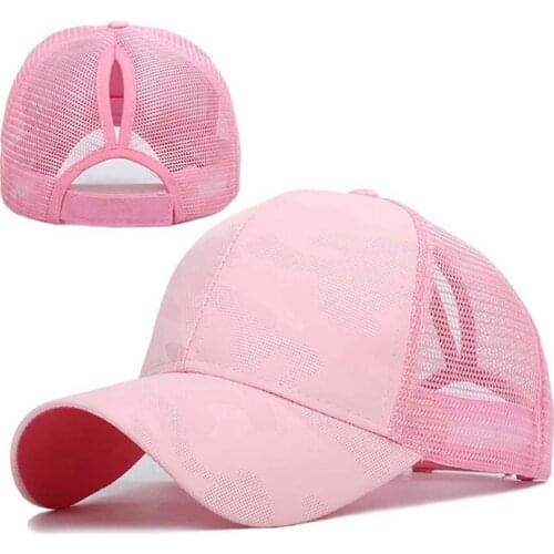 Sports running Cap Sunshade Breathable Cotton Ponytail Hat Headwear With Adjustable Back Closure For Messy High Buns