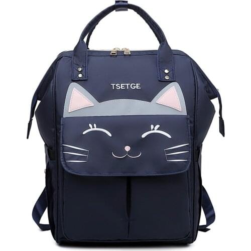 Baby Diaper Bag Large Capacity Mummy Maternity Travel Backpack Cute Cartoon Cat Infant Nappy Wet Bags For Baby Care MBG0430