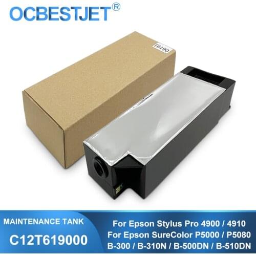 T619000 T6190 Maintenance Ink Tank For Epson SureColor P5000 P5080 Stylus Pro 4900 4910 B-300 B-310N B-500DN B-510DN Printer