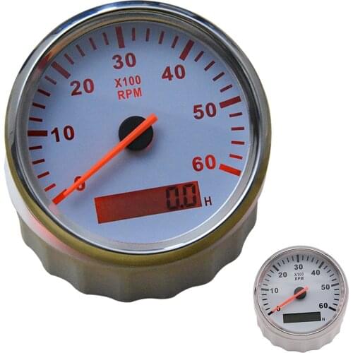6000RPM Tacho Gauge With Hourmeter Truck Car Boat Diesel Engine Tacho Meter Gauge 85MM Tachometer M18 / M16 Tachometer Sensor