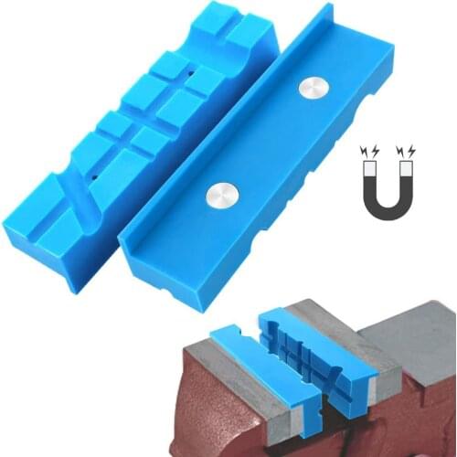 Reversible Multi Groove Accessories Magnetic Protective Milling Cutter Holder Vise Jaw Pad PU Tools Grips Drilling Machine