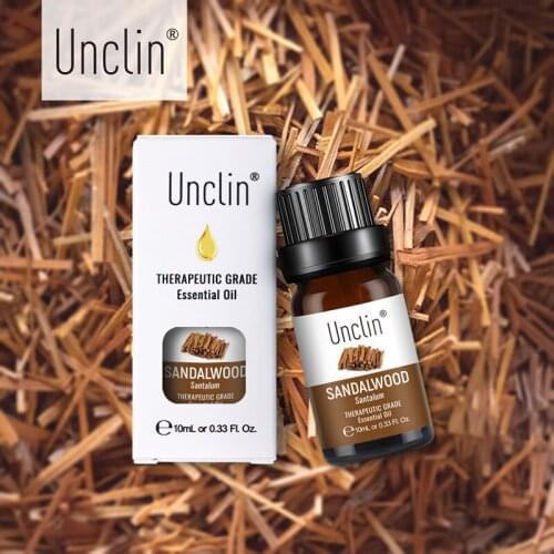 Unclin 10ml Sandalwood Pure Essential Oils With Gift Box For Aromatherapy Calmness Relieve Stress Aroma Essential Oil Massage