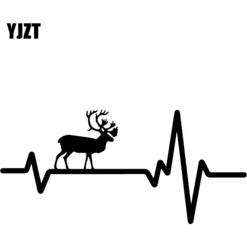 YJZT 17.2CM*8CM Deer Creative Decoration Car Sticker Car Trunk Vinyl Decal Accessories Black/Silver C4-1996