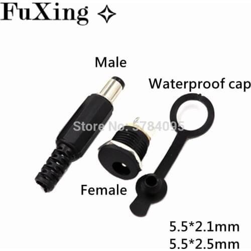 10PCS 12V 3A 5.5 x 2.1mm 5.5*2.5mm Plastic Male Plugs DC-022 DC Power Socket Female Jack Screw Nut Connector DC022 5.5*2.1MM Hot