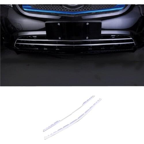 For Mercedes-Benz Vito W447 2014-2019 Accessories ABS Chrome Front Bottom Grille Molding Strips Cover Trim 2pcs