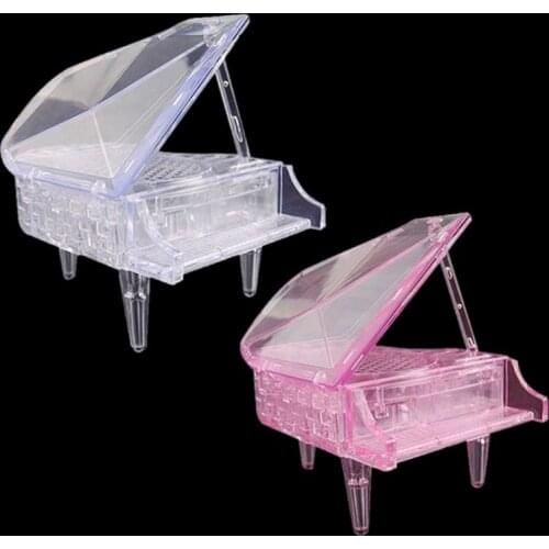 3D Crystal Piano Puzzle with Light /Music Home Table Decoration Adult Childrens Intellective Learning Toys