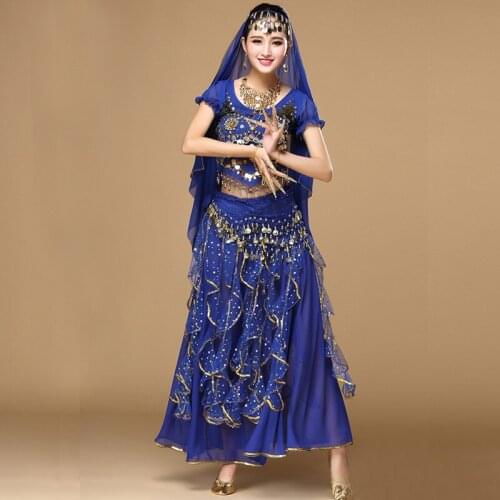 4pcs Set Women Belly Dance Costumes for Women Bollywood Costume Professional Bellydance Suit Tribal Belly Stage Dancing Clothing