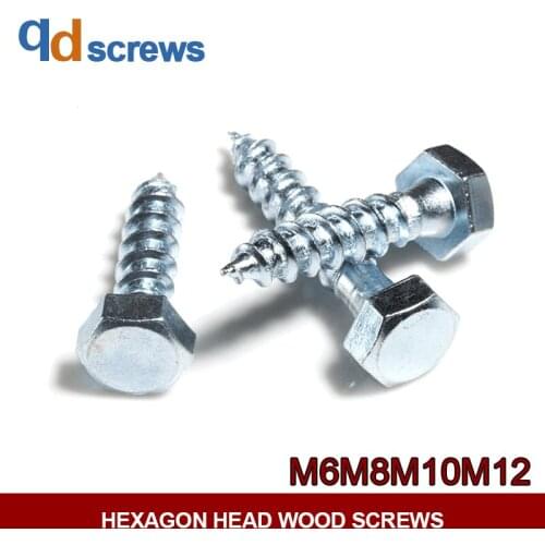8.8 M6M8M10M12 Hexagon head wood screws outer hexagonal tapping screw DIN571