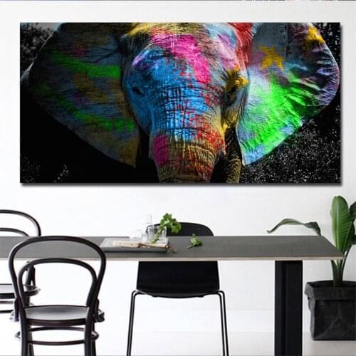 Color elephant Large 5D DIY Diamond Painting Full Square Round Drill Embroidery Animals Mosaic Needlework Home Decor AA2523