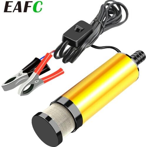 Mini Car Electric Oil Pump 12V 24V For Pumping Diesel Oil Water Submersible Aluminum Alloy Shell 12L/min Fuel Transfer Pump