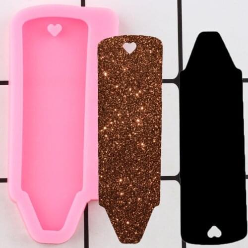 Shiny Crayon Pen Silicone Mold Keychain Jewelry Epoxy Resin Mould Polymer Clay Pendant Moulds DIY Handmade Charms Molds