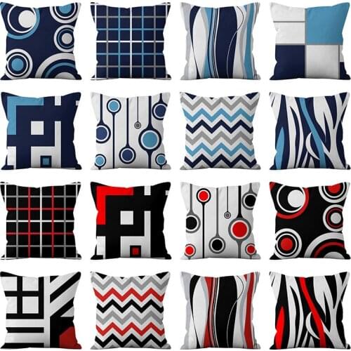 Geometric Abstract Decorative Pillows Case Marble Pattern Flower Designer White Black Grey Cheap Cushion