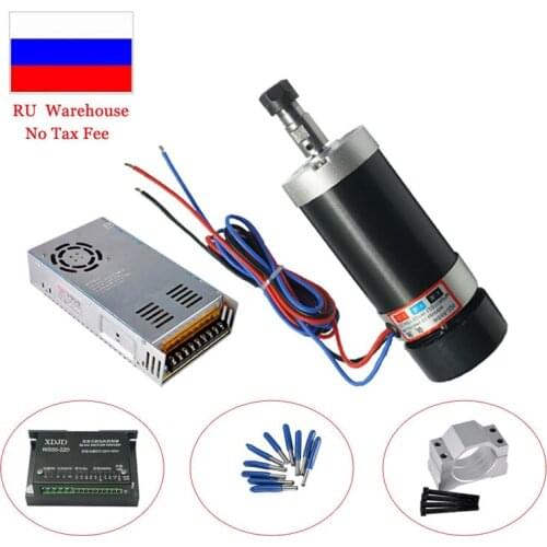 DIY CNC DC Spindle 400W 500W ER11 Brushless CNC machine Router Spindle Motor +52MM Clamp Stepper Motor Driver +Power Supply Tool