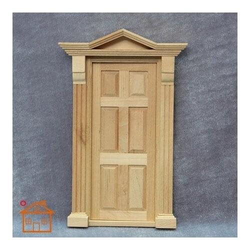 1:12 Dollhouse Door with Frame for Miniature Wood Doll Home Decoration