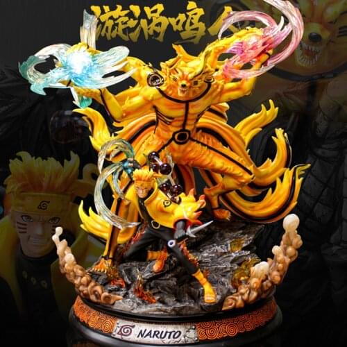 36CM Anime Figure Naru Super Huge Nine Tailed Fox Uzumaki And Kurama PVC Action Figure Model Toys Figure Gift