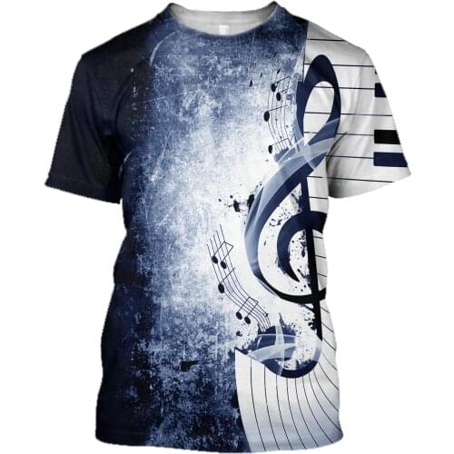 Music Notes Lady T-shirt For Men Premium 3D All Over Printed Unisex Shirts Fun Music Symbol Summer Cool Top Streetwear Tees