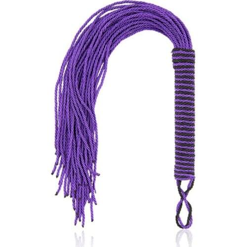 Whip Blue Nylon Rope Whip Purple Whisker Purple Handle Nylon Whips Flirting Toys Sex Toys