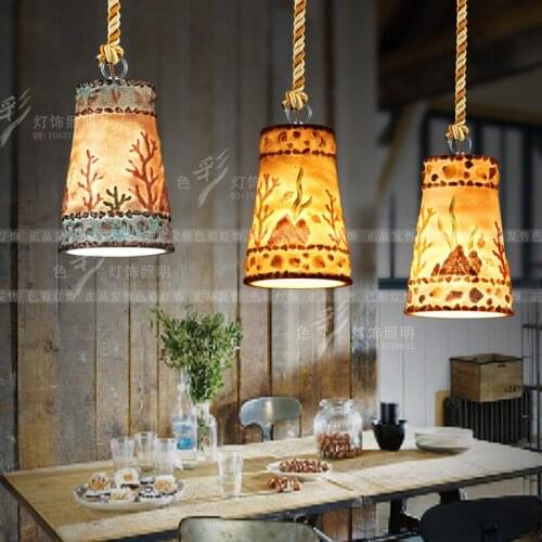 Creative personality retro loft bar restaurant pendant lights modern Resin bottle barrel cafe pendant lamp